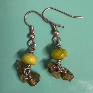 New peridot earrings dangle protection tranquility good luck healing